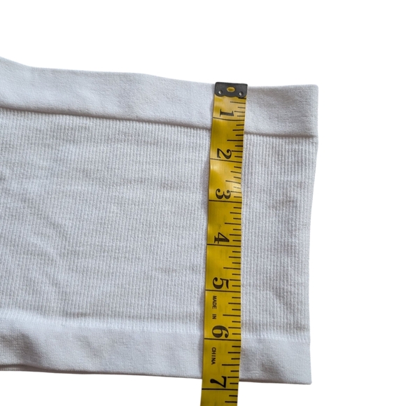 White Ribbed Bandeau Top - Picture 5 of 6